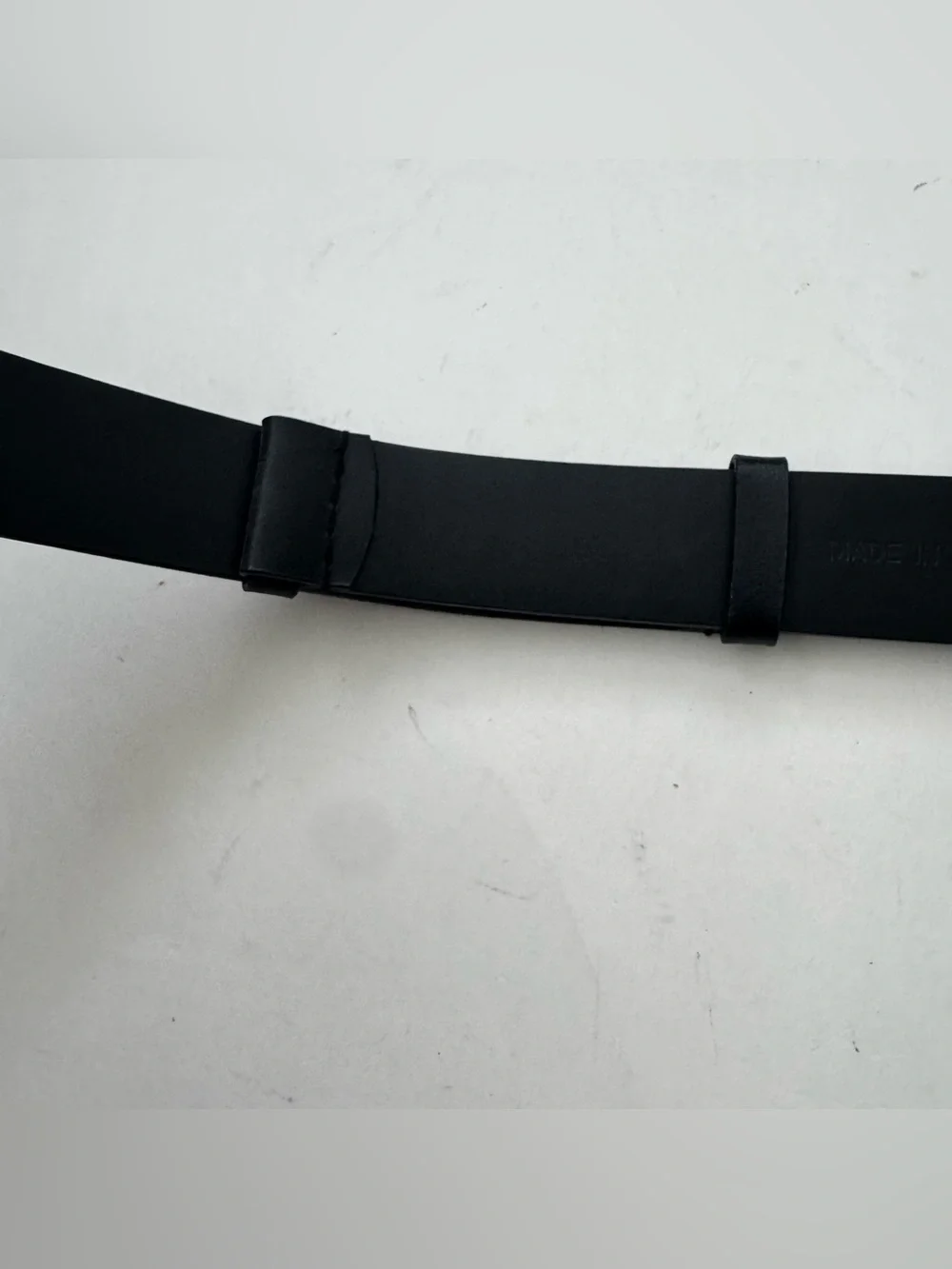 Chicos Black Split Leather Belt Ornate Silver Interlocking Buckle Western S/M
